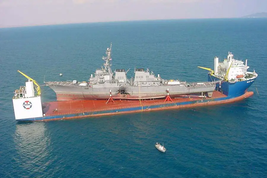 M/V Blue Marlin Heavy Lift Vessel carrying USS Cole