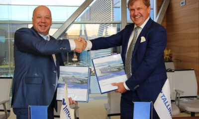 On the photo from left to right: Peter Anssems (Sales Manager for East Europe at Damen Shipyards Group), Ain Hanschmidt (Chairman of the Supervisory Board of Eesti Gaas)