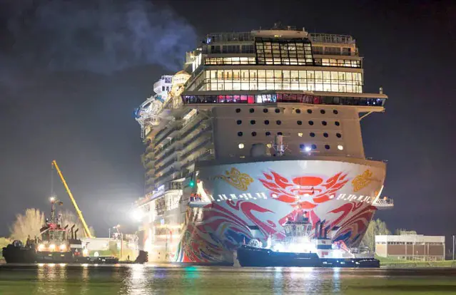 Norwegian Joy Begins Her Journey To China With Conveyance Along The Ems River