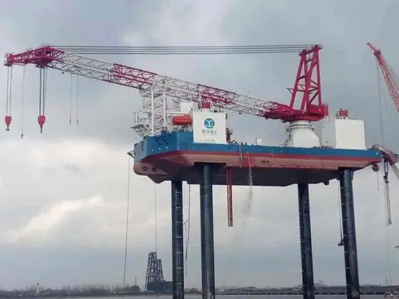 Aqualis Offshore Successfully Completes Jacking Trial Of Wind Turbine Installation Vessel Ouyang 1 1 Aqualis Offshore Successfully Completes Jacking Trial Of Wind Turbine Installation Vessel Ouyang 1 1