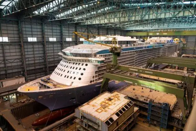 Royal Caribbean’s Spectrum Of The Seas Leaves Dock Of MEYER WERFT