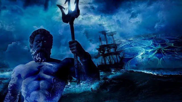 Poseidon - the god of the sea, storms and earthquakes built the city of Atlantis.