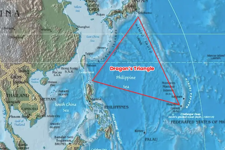 The Mystery Of Devil's Sea - Dragon's Triangle Map