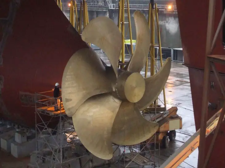 Emma Maersk Propeller In The Shipyard ( Photo courtesy Maersk)