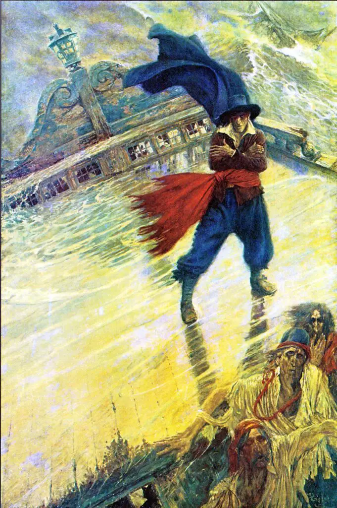 he Flying Dutchman, 1900 for Collier’s Weekly, December 8, 1900. Howard Pyle (1853-1911). Oil on canvas, 72 1/4 x 48 1/8 inches. Delaware Art Museum, Museum Purchase, 1912.