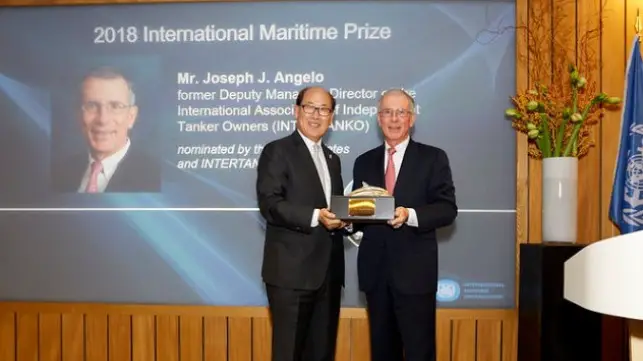 International Maritime Prize For 2018 Presented To Mr. Joseph J. Angelo (USA)