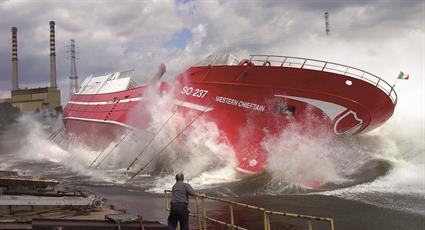 Types of Ship Launching Methods 2 Side oiled slideway
