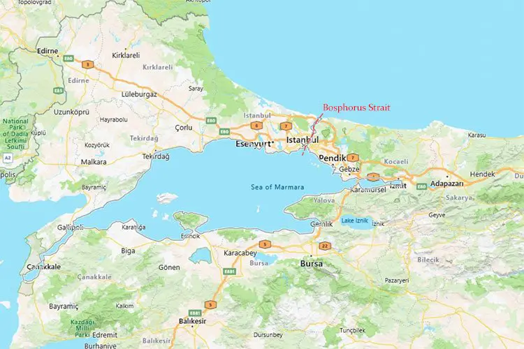 Bosphorus Strait: 10 Mind-Blowing Facts 1 Bosphorus Straits Map
