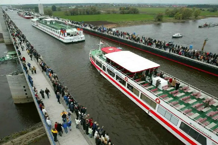 Amazing Magdeburg Water Bridge: Longest Navigable Aqueduct in the World 4 Magdeburg Bridge: A popular tourist attraction